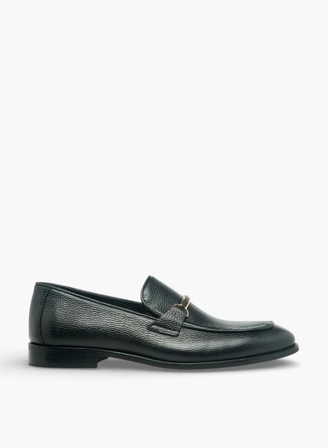 Duchini BLACK Men Metal Accent Genuine Leather Loafers for Men | Best Price UAE