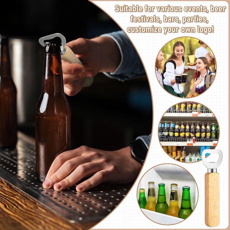 SiliFine 60 Pcs Laser Blanks Product Laser Engraving Material Kit Including DIY Wooden Blank Bottle Opener, Wooden Keychain, and Bamboo Pen for Kitchen Wedding Party Bar Home Craft - Image 4