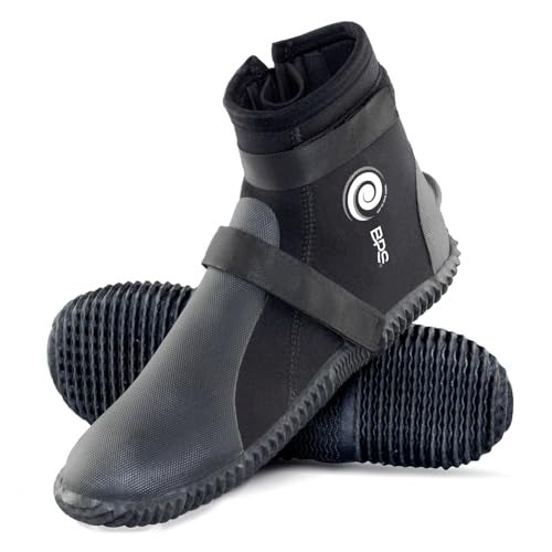 BPS 3mm Neoprene Dive Boots - Wet Suit Boots with Rubberized Anti-Slip Sole for Watersports Snorkeling Scuba Diving Wakeboarding Kayaking Canoeing - Slip on-and-Off Design (Size 6) - Image 2