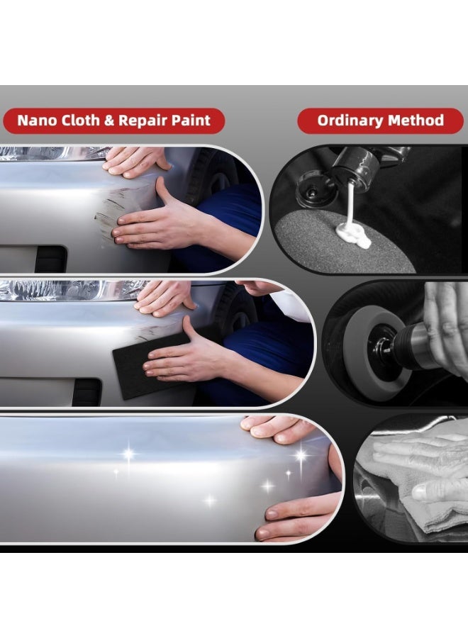 Nano Sparkle Cloth Car Polish Scratches Remover,6PCS Multi-Purpose Nano Magic Cloth Easy to Repair Small Scratched Water Spots Scratch Car Remover for All Car - Image 2