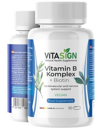 Premium Vitamin B Complex + Biotin, 90 Vegan Capsules – Eight B Vitamins Formula - view 3
