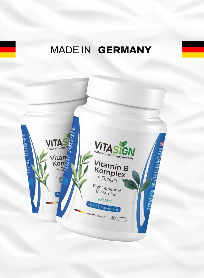 VITASIGN Premium Vitamin B Complex + Biotin, 90 Vegan Capsules – Eight B Vitamins Formula - Image 4