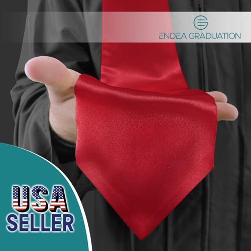 Endea Graduation Endea Red Graduation Stole - Plain Color, Unisex, 62" Graduation Sash (Red) - Image 2