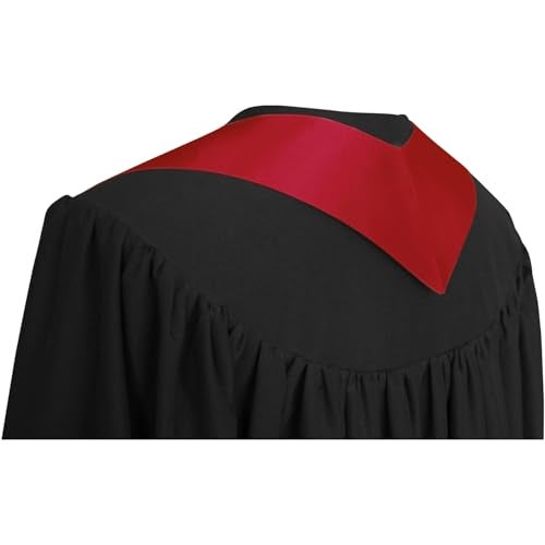 Endea Graduation Endea Red Graduation Stole - Plain Color, Unisex, 62" Graduation Sash (Red) - Image 4