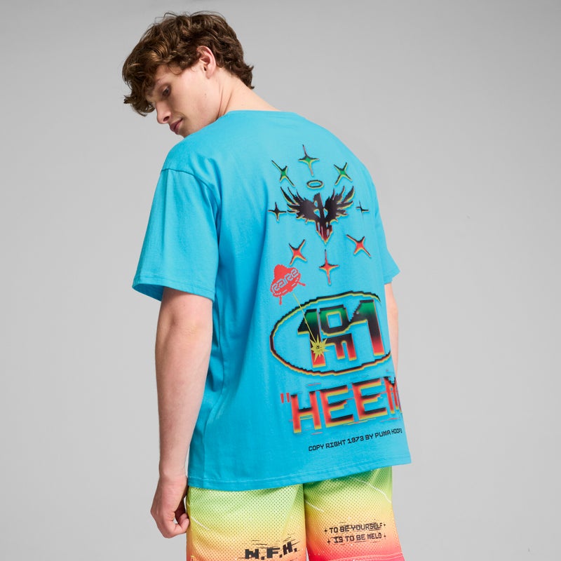 PUMA MELO 1Love Mens Blue Basketball T-shirt II - Image 3