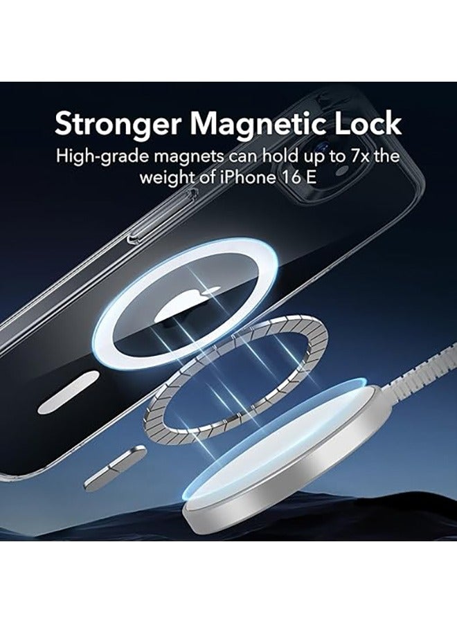 DUSALA Magnetic Case for iPhone 16e 5G 6.1inch, Compatible with MagSafe, Scratch-Resistant Back, Anti-Fall Drop Protection, Anti-Scratch Back Magnetic Phone Cover (Clear) - Image 3