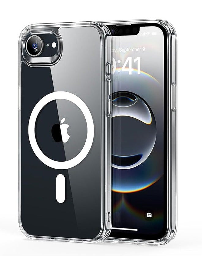 DUSALA Magnetic Case for iPhone 16e 5G 6.1inch, Compatible with MagSafe, Scratch-Resistant Back, Anti-Fall Drop Protection, Anti-Scratch Back Magnetic Phone Cover (Clear) - Image 1