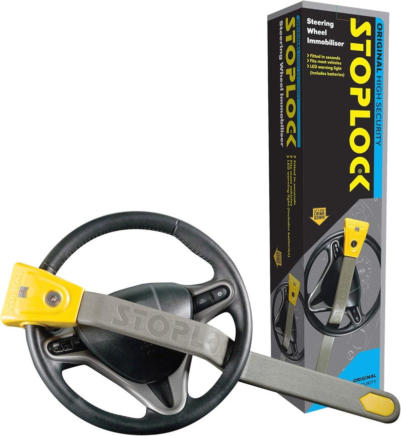 Stoplock HG 134-59 Original Steering Wheel Lock - Secure Car Anti-Theft Bar with LED and Keys, Black - Image 3