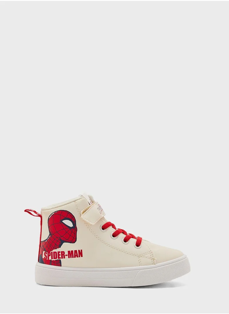 Comic Kicks by UrbanHaul Kids Marvel Spiderman High Top Sneakers