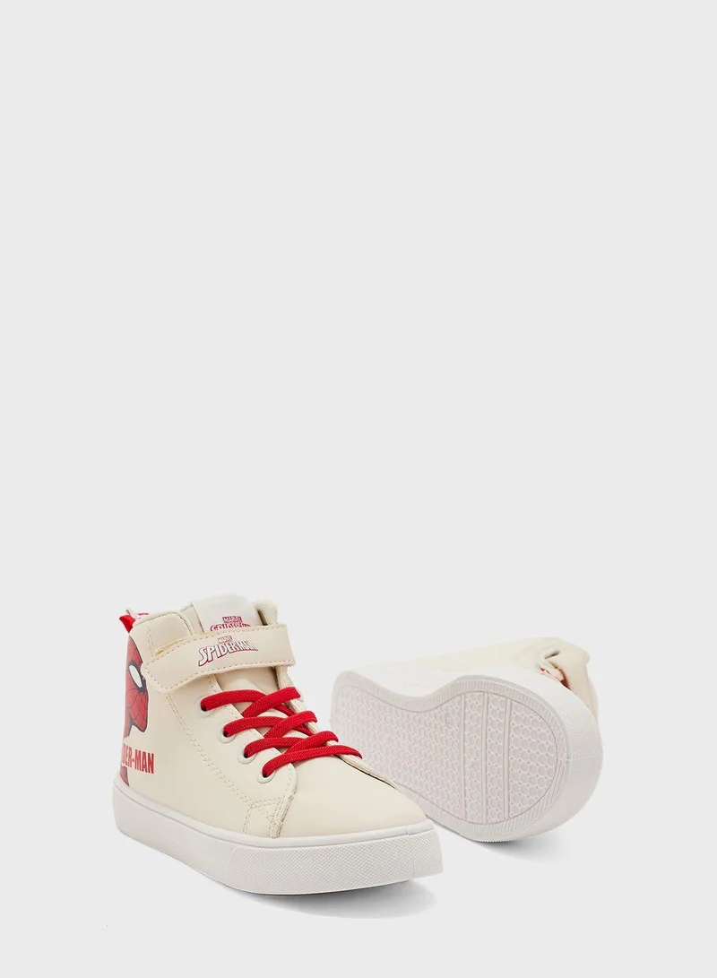 Comic Kicks by UrbanHaul Kids Marvel Spiderman High Top Sneakers