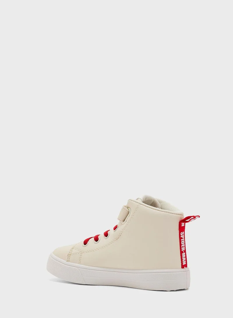 Comic Kicks by UrbanHaul Kids Marvel Spiderman High Top Sneakers