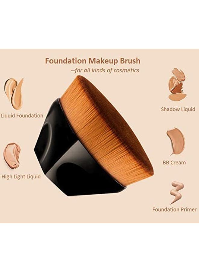 Foundation Makeup Brush, Flat Top Kabuki Brushes For Blending Liquid, Mixed Liquid Cream or Flawless Powder Cosmetics for Face Body Cosmetic Tool with Bonus Protective Case - Image 5