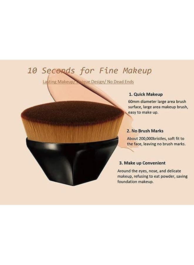 Foundation Makeup Brush, Flat Top Kabuki Brushes For Blending Liquid, Mixed Liquid Cream or Flawless Powder Cosmetics for Face Body Cosmetic Tool with Bonus Protective Case - Image 4