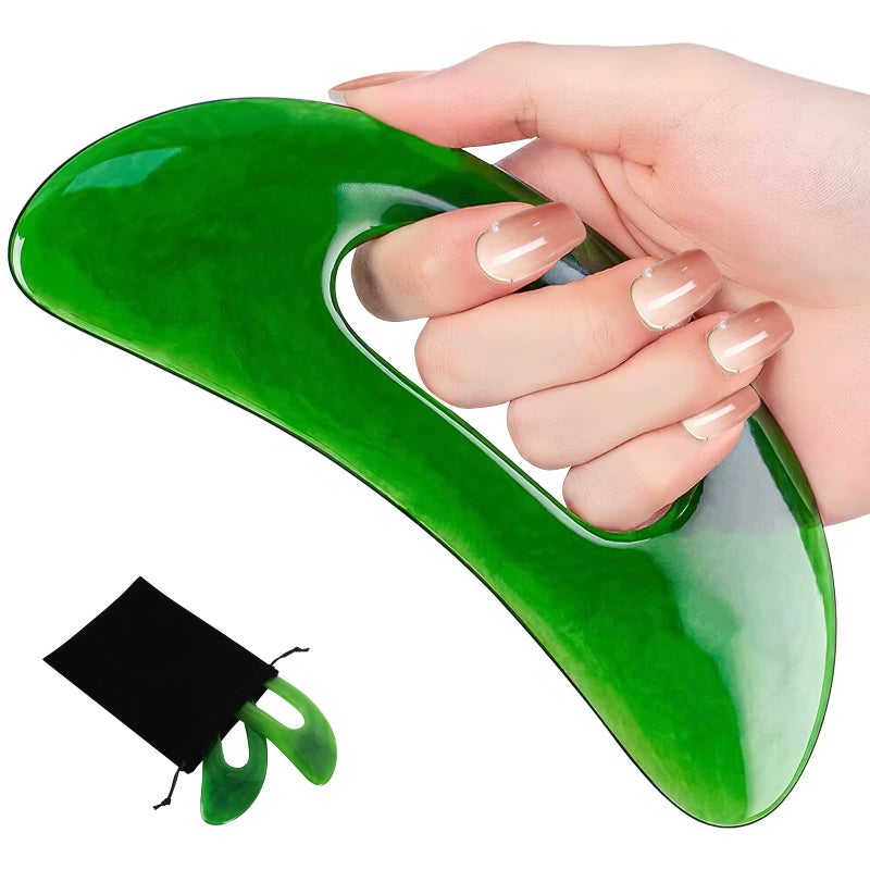 airogym Large Gua Sha Massage Tool, Resin Guasha Scraping Tool Multi-Functional Handheld Lymphatic Drainage Drain Scraper, Sore Muscles Massager for Tension Knots Relaxation, Myo-fascial Release Treatment - Image 1