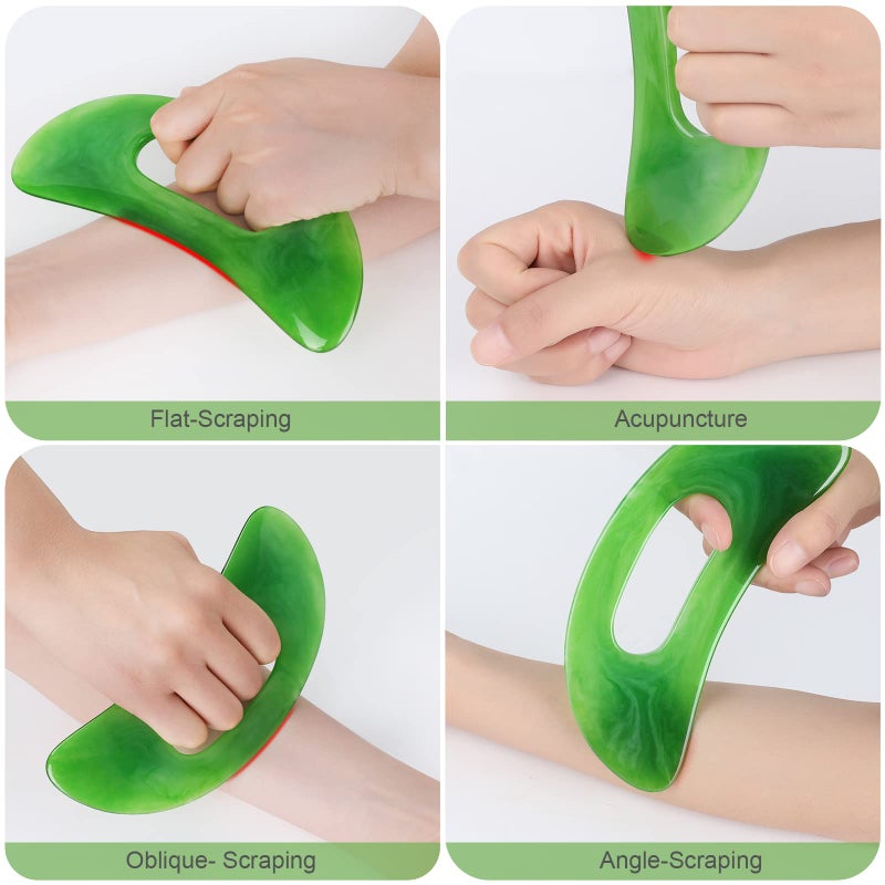 airogym Large Gua Sha Massage Tool, Resin Guasha Scraping Tool Multi-Functional Handheld Lymphatic Drainage Drain Scraper, Sore Muscles Massager for Tension Knots Relaxation, Myo-fascial Release Treatment - Image 2