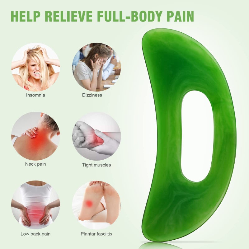 airogym Large Gua Sha Massage Tool, Resin Guasha Scraping Tool Multi-Functional Handheld Lymphatic Drainage Drain Scraper, Sore Muscles Massager for Tension Knots Relaxation, Myo-fascial Release Treatment - Image 4