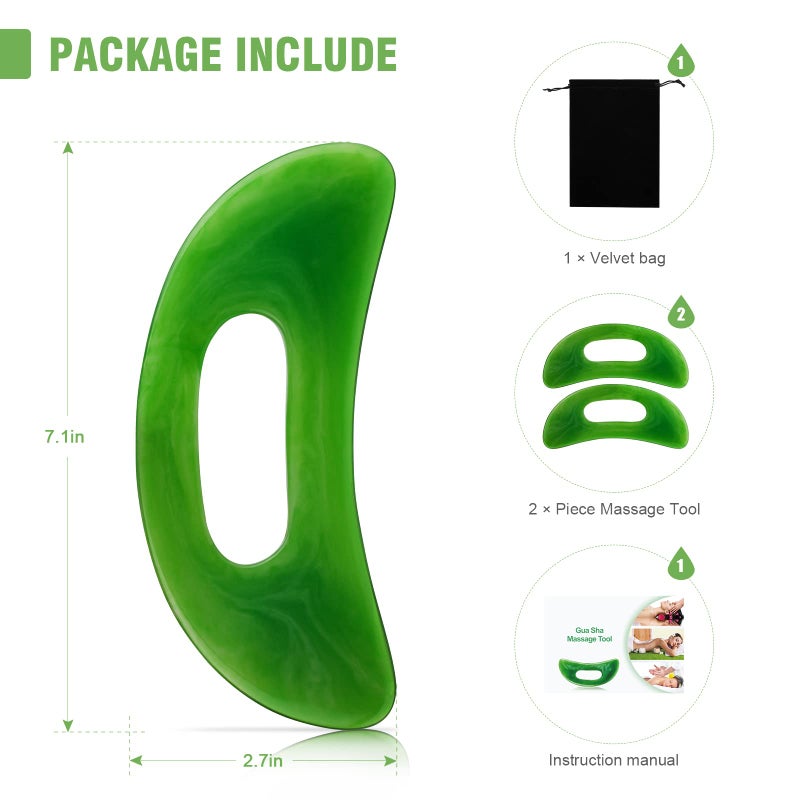 airogym Large Gua Sha Massage Tool, Resin Guasha Scraping Tool Multi-Functional Handheld Lymphatic Drainage Drain Scraper, Sore Muscles Massager for Tension Knots Relaxation, Myo-fascial Release Treatment - Image 5