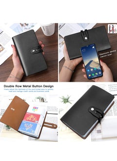 Excefore Credit Card Holder, Business Card Organizer Credit Cards Protector with 96 Card Slots RFID Blocking Business Cards Holder for Managing Your Different Cards to Prevent Loss or Damage (Black)  - Image 2