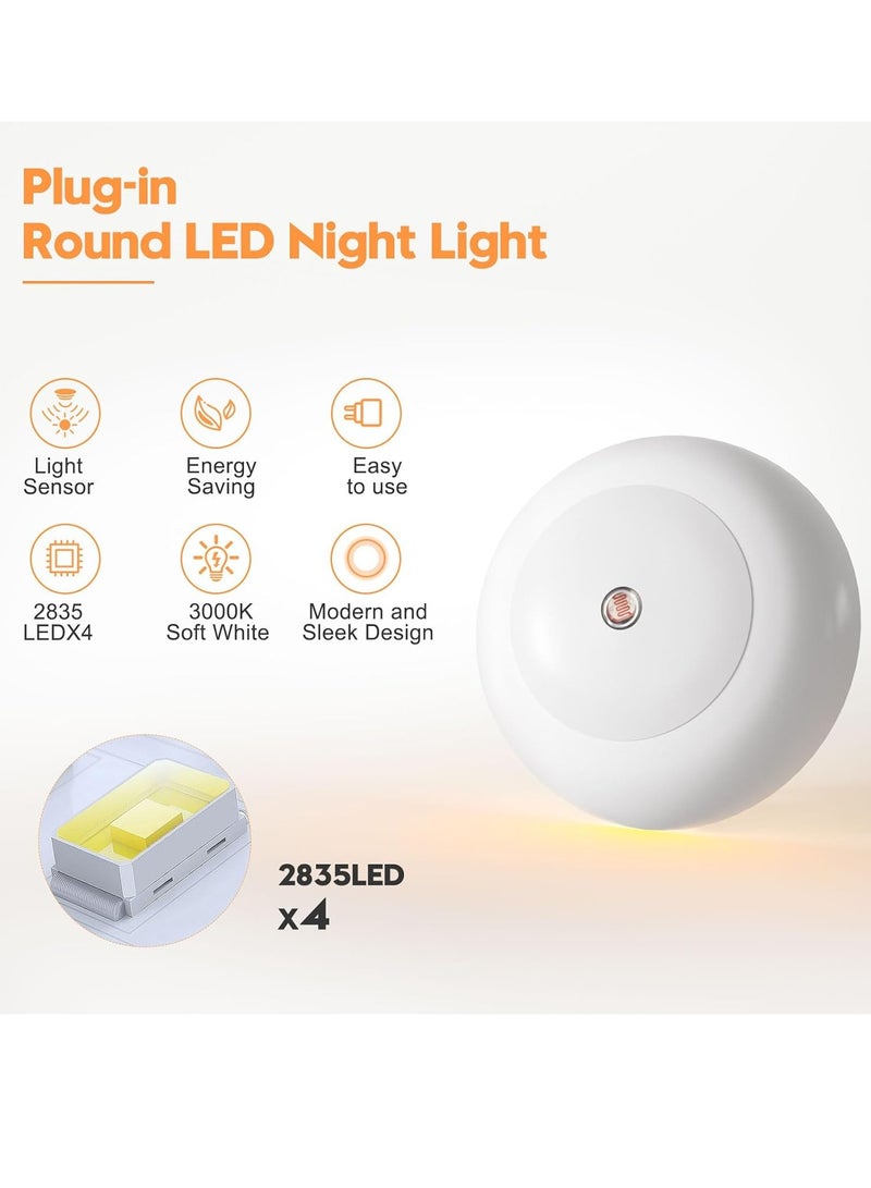 Night Light, Night Lights Plug into Wall, Dusk to Dawn Sensor Warm White Led Night Light 0.5W, 2 Pack Nightlight for Adults, Bedroom, Bathroom, Hallway, Kitchen - Image 3