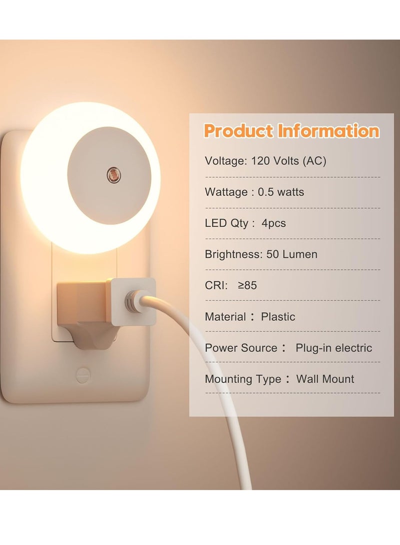 Night Light, Night Lights Plug into Wall, Dusk to Dawn Sensor Warm White Led Night Light 0.5W, 2 Pack Nightlight for Adults, Bedroom, Bathroom, Hallway, Kitchen - Image 5