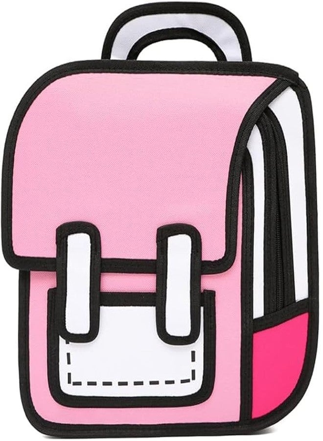 OPNEX 35L Kids 3D Cartoon Jump Style Backpack - Fun 2D Comic Drawing Anime Bookbag for Boys & Girls | Unique Paper Jump Look School Bag, Toddler & Child Backpack (Multicolour) - Image 1
