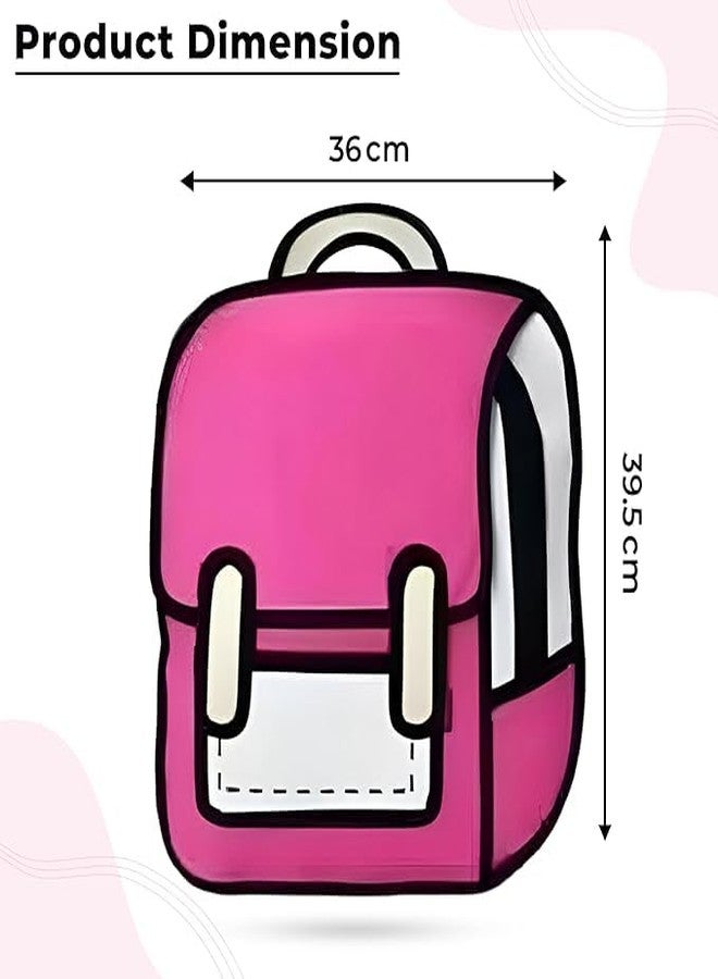 OPNEX 35L Kids 3D Cartoon Jump Style Backpack - Fun 2D Comic Drawing Anime Bookbag for Boys & Girls | Unique Paper Jump Look School Bag, Toddler & Child Backpack (Multicolour) - Image 5