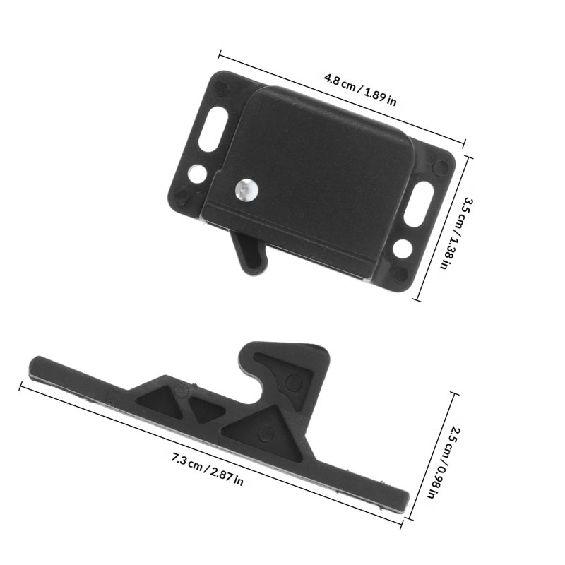 Rv Drawer Latches And Catches 2 Set Rv Cabinet Door Replacement Latch With 8 Screws And 10 Double-Sided Adhesive For Motor Home Office Cabinet Drawer Black - Image 2