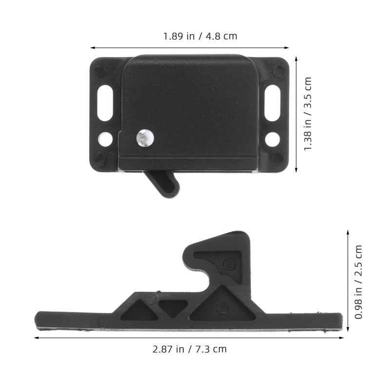Rv Drawer Latches And Catches 2 Set Rv Cabinet Door Replacement Latch With 8 Screws And 10 Double-Sided Adhesive For Motor Home Office Cabinet Drawer Black - Image 5