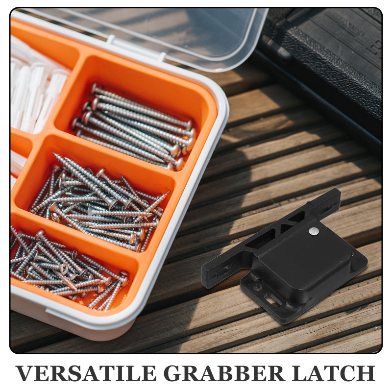 Rv Drawer Latches And Catches 2 Set Rv Cabinet Door Replacement Latch With 8 Screws And 10 Double-Sided Adhesive For Motor Home Office Cabinet Drawer Black - Image 3