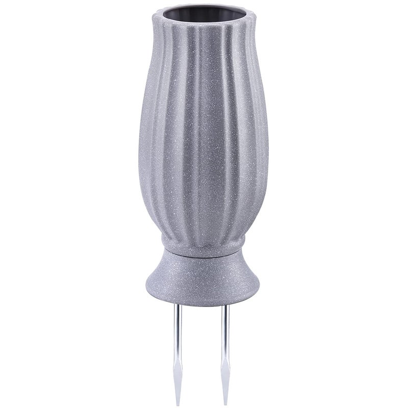 Bocola Cemetery Vase for Grave Decorations with Metal Spike Headstones Flower Holder for Atificial Flowers Fake Floral Outdoor Tombstone Markers memorials Sympathy for Loss of Loved Ones