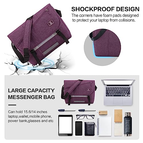 OIWAS Messenger Bag for Women, 14 Inch Laptop Crossbody Bags Men Casual Satchel Shoulder Bag College Travel Office Briefcase - Image 5