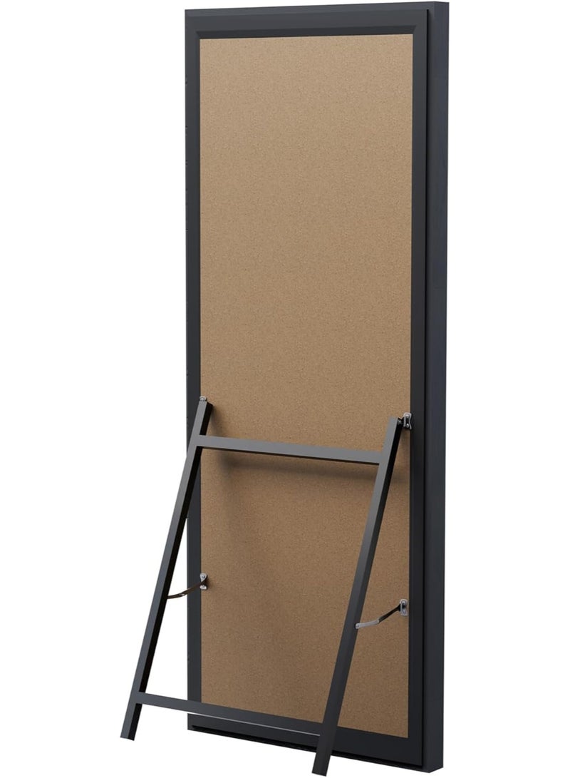 **مرآة كاملة الطول 143×43 سم – مرآة أرضية كبيرة باللون الأسود، مرآة تجميل يمكن وضعها واقفة أو تعليقها على الحائط، مرآة غرفة نوم مائلة لعرض كامل للجسم والمكياج** - Image 4