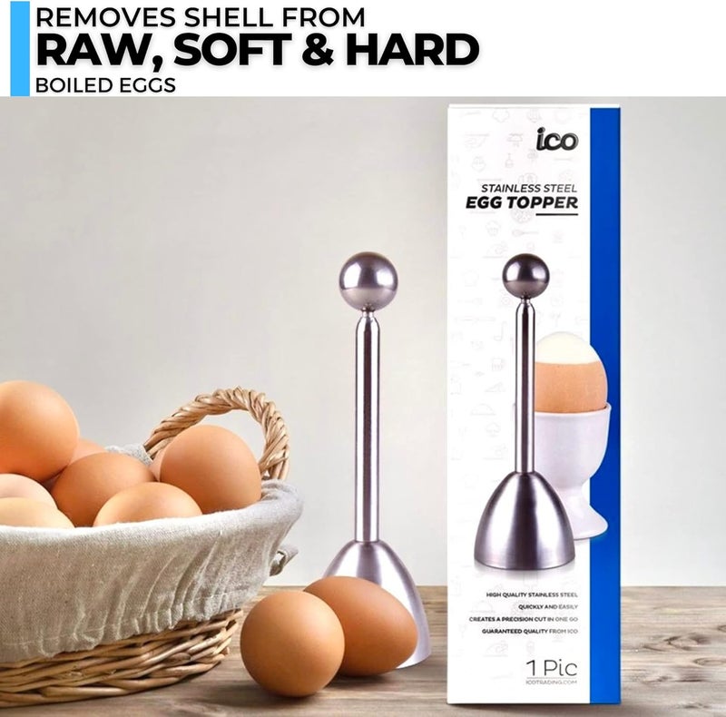 ICO Stainless Steel Egg Topper and Perfect Egg Opener for Soft Boiled Eggs, Egg Cracker for Hard Boiled Eggs - Image 4