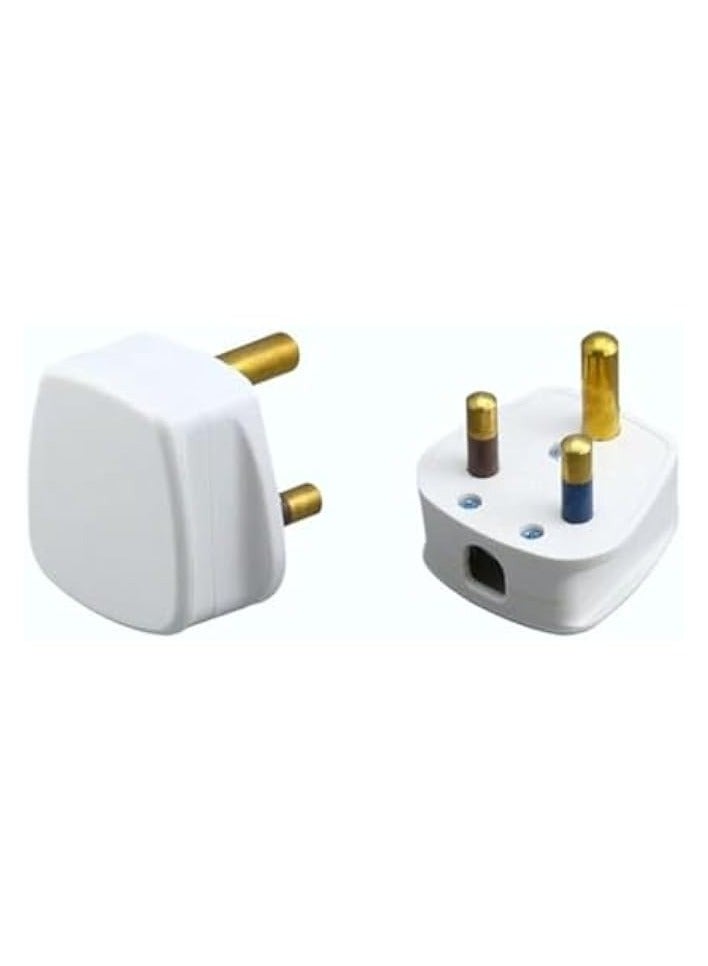 erorex 15A Round 3 Pin Plug White - Image 1