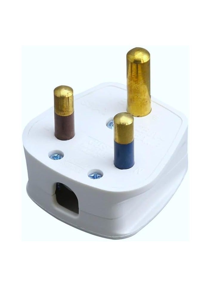 erorex 15A Round 3 Pin Plug White - Image 4