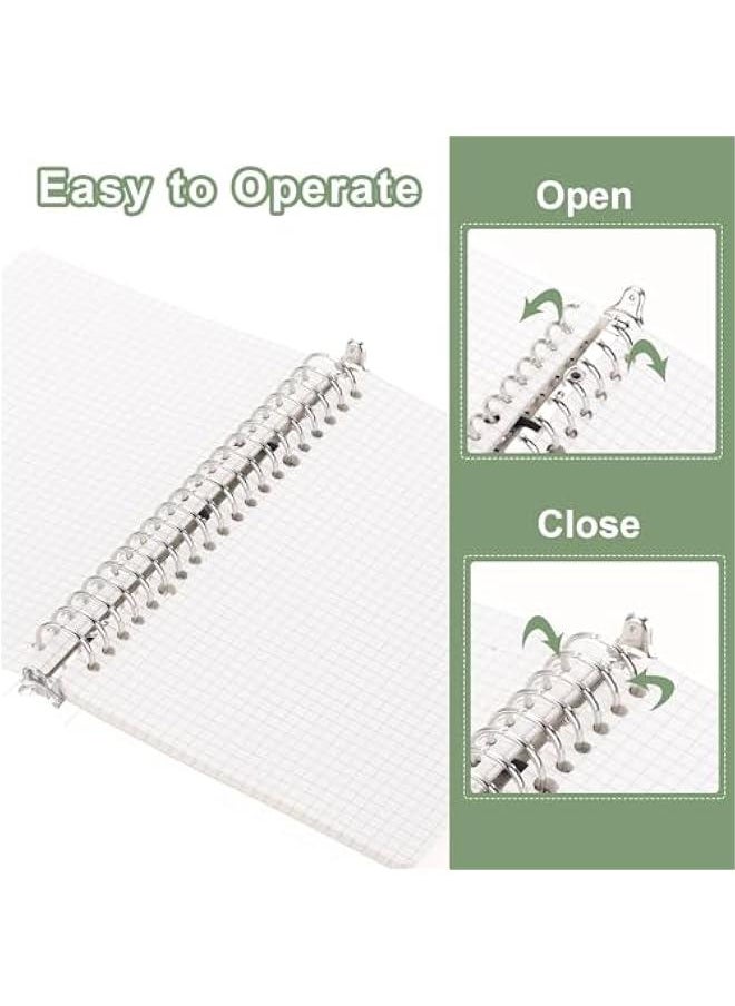 Arabest - Refillable B5 Telescopic Binder Notebook with 26-Hole Spiral Rings, 60 Grid-Lined Sheets, Frosted Cover for Office and Home Use - Image 1