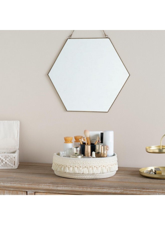 Mkono Makeup Perfume Holder Organizer Macrame Decorative Woven Rope Basket Boho Decor Cosmetics Desk Storage Baskets for Dresser Skin Care Lotions Essential Oils Dorm Room Essentials