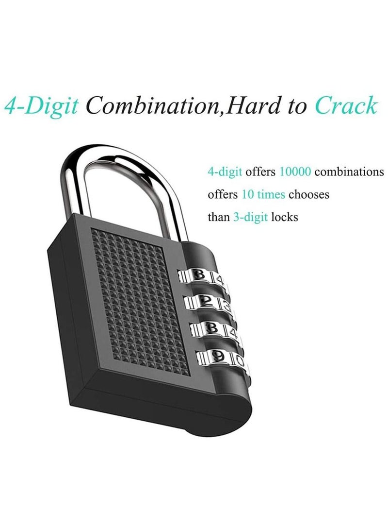 Combination Padlock Waterproof Padlock with Code (2 Pack Black) - Image 2