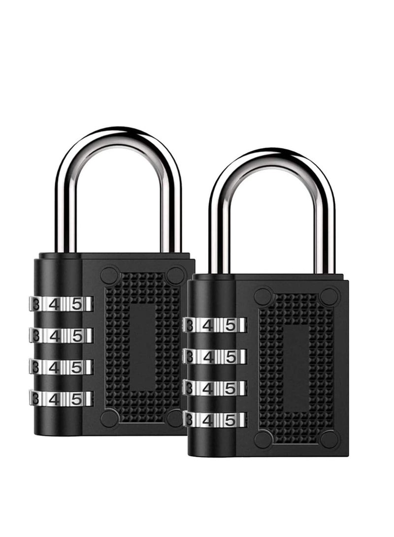 Combination Padlock Waterproof Padlock with Code (2 Pack Black) - Image 1
