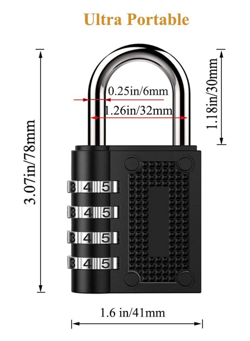 Combination Padlock Waterproof Padlock with Code (2 Pack Black) - Image 3