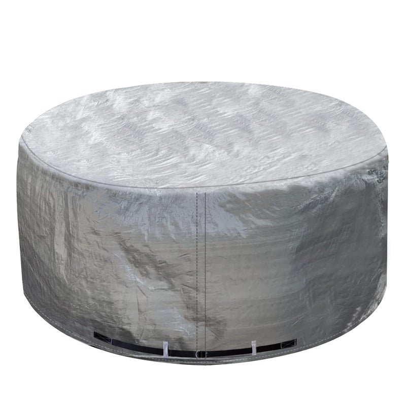UCEDER Round Hot Tub Cover 170G Polyethylene Spa Cover Waterproof and UV Protection Hot Tub Sun Shield (83"(D) x35(H), Silver) - Image 1