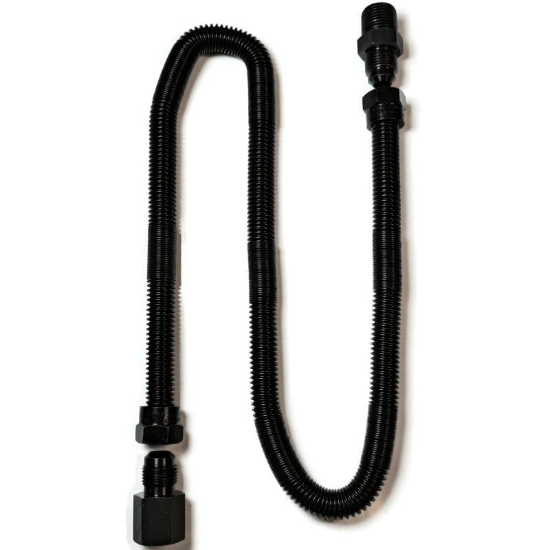 Midwest Hearth Whistle Free Gas Flex Line for Fire Pit and Fireplace Black Coated Stainless Steel 30 Long