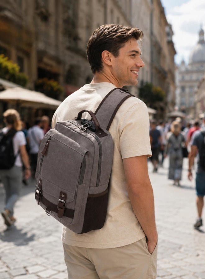 Leaper Retro Crossbody Bag Sling Bag Canvas Messenger Bag for Men Women Shoulder Bag Crossbody Handbags Satchel Black, XXL - Image 3