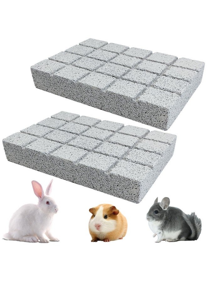 Hamiledyi 2PCS Rabbit Scratching Pads Bunny Lava Grinding Claw Pads Small Animal Foot Pads Hamster Scratch Board Chew Toys for Gerbil Chinchilla Hedgehog Guinea Pig Cage Accessories - Image 1