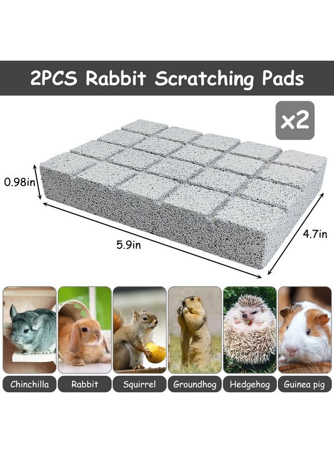 Hamiledyi 2PCS Rabbit Scratching Pads Bunny Lava Grinding Claw Pads Small Animal Foot Pads Hamster Scratch Board Chew Toys for Gerbil Chinchilla Hedgehog Guinea Pig Cage Accessories - Image 2