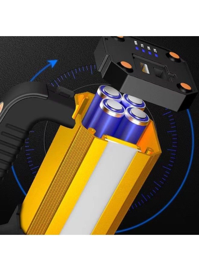 مصباح يدوي Savage LED محمول للتخييم في الهواء الطلق وشحن الطوارئ متعدد الوظائف للتحكم في الفيضانات - اللون: Z18-p70 أضواء جانبية حمراء وزرقاء وأضواء تحذير - مزود بحزام كابل بيانات ورأس شحن - Image 3