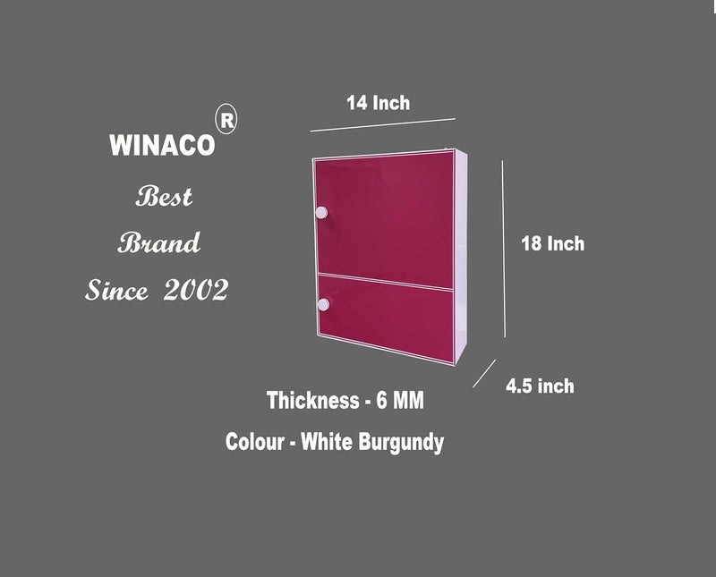 WINACO Aarti White Burgundy (14"x 4.5" x 18") Acrylic Bathroom Storage Bathroom Organizer (White Burgundy) - Image 2