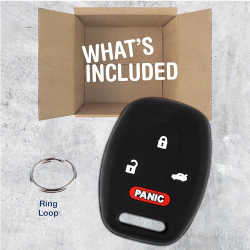 KeylessOption Key Fob Cover Replacement for 2003 2004 2005 2006 2007 2008 2009 2010 2011 2012 2013 2014 2015 Honda Accord Civic CRV Pilot Remote Silicone, 4-Button - Image 2