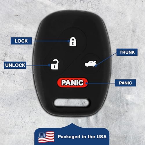KeylessOption Key Fob Cover Replacement for 2003 2004 2005 2006 2007 2008 2009 2010 2011 2012 2013 2014 2015 Honda Accord Civic CRV Pilot Remote Silicone, 4-Button - Image 5