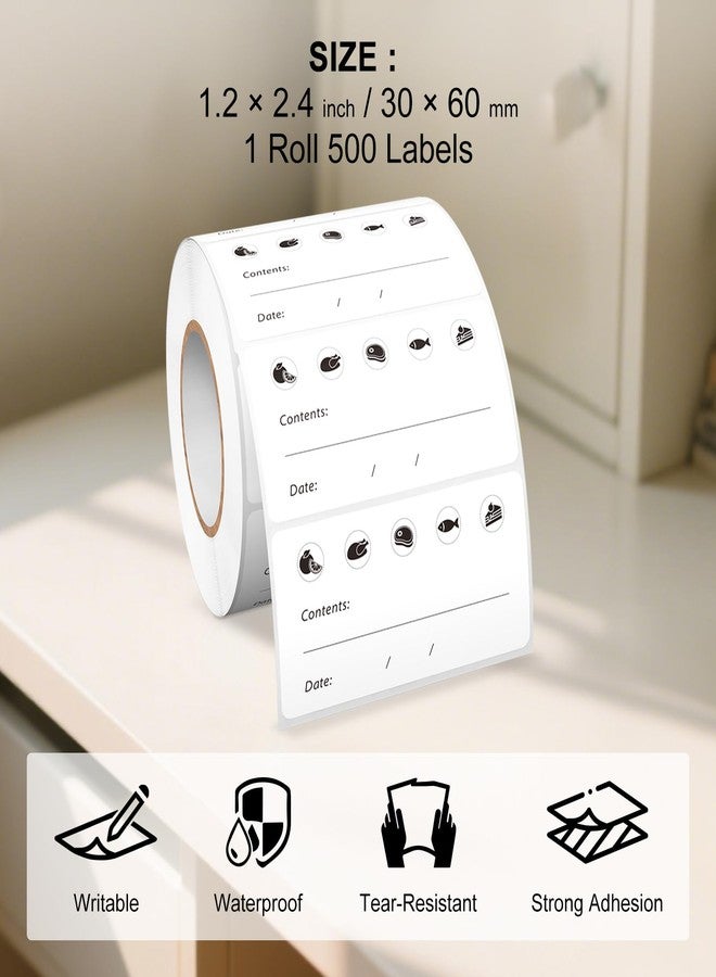 YIKIADA 500 PCS Food Labels 1.2 x 2.4 Inches Waterproof Vinyl Date Stickers - Image 2